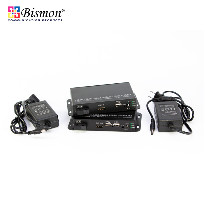 HDMI+USB to Fiber optic SM 20km, SC Single Fiber(Pair-คู่)